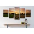 5-PIECE CANVAS PRINT SUNSET OVER THE LANDSCAPE - PICTURES OF NATURE AND LANDSCAPE - PICTURES