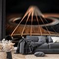 TAPETE DETAIL EINER AKUSTISCHEN GITARRE IN DUNKLEM TON - MUSIK FOTOTAPETEN - TAPETEN