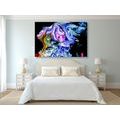 CANVAS PRINT COLORED SILHOUETTE OF A WOMAN'S FACE - ABSTRACT PICTURES - PICTURES