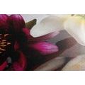 CANVAS PRINT FLOWERS IN A BOWL WITH ZEN STONES - PICTURES FLOWERS - PICTURES