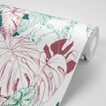 SELF ADHESIVE WALLPAPER COLORFUL MONSTERA LEAVES - SELF-ADHESIVE WALLPAPERS - WALLPAPERS