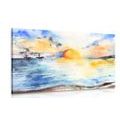 CANVAS PRINT BRIGHT SUNSET BY THE SEA - PICTURES OF NATURE AND LANDSCAPE - PICTURES