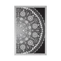 POSTER DEKORATIVES MANDALA MIT SPITZE IN SCHWARZ-WEISS - FENG SHUI - POSTER