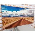 CANVAS PRINT ROAD IN THE DESERT - PICTURES OF NATURE AND LANDSCAPE - PICTURES