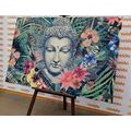 WANDBILD BUDDHA AUF EXOTISCHEM HINTERGRUND - BILDER MIT FENG SHUI-MOTIVEN - BILDER