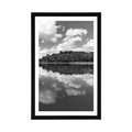 POSTER WITH MOUNT NATURE IN SUMMER IN BLACK AND WHITE - BLACK AND WHITE - POSTERS
