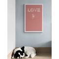 AFFICHE CHIEN AVEC L'INSCRIPTION LOVE DANS UN DESIGN ROSE - DE NOTRE ATELIER - AFFICHES