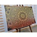 CANVAS PRINT GOLDEN ORIENTAL MANDALA - PICTURES FENG SHUI - PICTURES