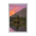 AFFICHE ENCADRÉ COUCHER DE SOLEIL SUR UN PAYSAGE DE MONTAGNE - NATURE - AFFICHES