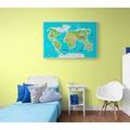 CANVAS PRINT GEOGRAPHICAL MAP OF THE WORLD FOR CHILDREN - CHILDRENS PICTURES - PICTURES