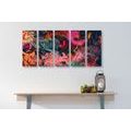 5-PIECE CANVAS PRINT FLOWERS IN AN ABSTRACT SENSE - ABSTRACT PICTURES - PICTURES