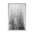 POSTER SNOWY LANDSCAPE IN BLACK AND WHITE - BLACK AND WHITE - POSTERS
