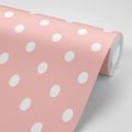 CARTA DA PARATI – SFONDO ROSA PUNTEGGIATO DI PUNTI BIANCHI - CARTA DA PARATI SCHEMA - CARTA DA PARATI