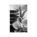 POSTER MEDITATIVE ZEN COMPOSITION IN BLACK AND WHITE - BLACK AND WHITE - POSTERS