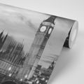 SAMOLEPÍCÍ FOTOTAPETA NOČNÍ ČERNOBÍLÝ BIG BEN V LONDÝNĚ - SAMOLEPÍCÍ TAPETY - TAPETY