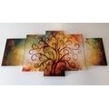 5-PIECE CANVAS PRINT TREE OF LIFE WITH SPACE ABSTRACTION - ABSTRACT PICTURES{% if product.category.pathNames[0] != product.category.name %} - PICTURES{% endif %}