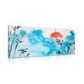 CANVAS PRINT JAPANESE BLUE SKY AND RED SUN - PICTURES OF NATURE AND LANDSCAPE - PICTURES