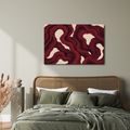 TABLEAU SUR TOILE – LIGNES ORGANIQUES CARMIN - IMAGES FORMES ABSTRAITES - TABLEAUX