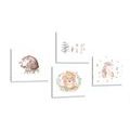 CANVAS PRINT SET ANIMALS IN SOFT TONES - SET OF PICTURES - PICTURES
