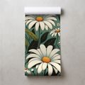 TAPETE RETRO-MARGERITEN MIT BLÄTTERN - TAPETEN MIT BLUMENMOTIVEN - TAPETEN