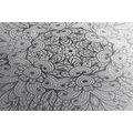 CANVAS PRINT ETHNIC MANDALA IN BLACK AND WHITE - BLACK AND WHITE PICTURES - PICTURES