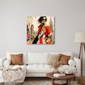 TABLEAU SUR TOILE – FEMME ÉLÉGANTE DANS LA MÉTROPOLE - TABLEAUX DE FEMMES - TABLEAUX