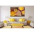 CANVAS PRINT VALENTINE'S YELLOW ROSES - VINTAGE AND RETRO PICTURES - PICTURES