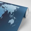 SELF ADHESIVE WALLPAPER WORLD MAP IN SHADES OF BLUE - SELF-ADHESIVE WALLPAPERS - WALLPAPERS