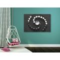 CANVAS PRINT HARMONIOUS YIN AND YANG - BLACK AND WHITE PICTURES - PICTURES