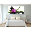 CANVAS PRINT PURPLE ORCHID IN A ZEN STILL LIFE - PICTURES FENG SHUI - PICTURES
