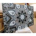 CANVAS PRINT MANDALA WITH AN INDIAN THEME IN LIGHT BLUE - PICTURES FENG SHUI - PICTURES