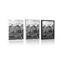 POSTER BEAUTIFUL MOUNTAIN PANORAMA IN BLACK AND WHITE - BLACK AND WHITE - POSTERS