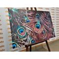 TABLEAU SUR TOILE – PLUME DE PAON - TABLEAUX DE NATURES MORTES - TABLEAUX