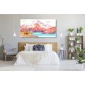 CANVAS PRINT PAINTED MOUNTAIN LANDSCAPE - PICTURES OF NATURE AND LANDSCAPE - PICTURES