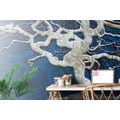 SELF ADHESIVE WALLPAPER ABSTRACT TREE ON WOOD WITH BLUE CONTRAST - SELF-ADHESIVE WALLPAPERS{% if product.category.pathNames[0] != product.category.name %} - WALLPAPERS{% endif %}