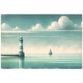 TAPETE LEUCHTTURM AUF RUHIGEM MEER - TAPETEN MEER UND STRAND - TAPETEN