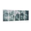 5-PIECE CANVAS PRINT MOUNTAINS IN THE FOG - PICTURES OF NATURE AND LANDSCAPE - PICTURES