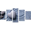5-PIECE CANVAS PRINT HEART OF STONE ON A SANDY BACKGROUND - STILL LIFE PICTURES{% if product.category.pathNames[0] != product.category.name %} - PICTURES{% endif %}