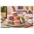 OBRAZ PASTELOVÉ MAKRONKY NA TALÍŘI - OBRAZY JÍDLA A NÁPOJE - OBRAZY