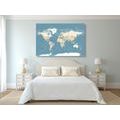 CANVAS PRINT WORLD MAP IN A STYLISH DESIGN - PICTURES OF MAPS - PICTURES