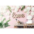 SELF ADHESIVE WALL MURAL WITH THE INSCRIPTION LOVE IN A ROMANTIC DESIGN - SELF-ADHESIVE WALLPAPERS - WALLPAPERS