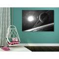 CANVAS PRINT PLANET IN SPACE IN BLACK AND WHITE - BLACK AND WHITE PICTURES - PICTURES