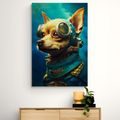 CANVAS PRINT BLUE-GOLD DOG - PICTURES LORDS OF THE ANIMAL KINGDOM - PICTURES