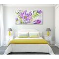 CANVAS PRINT MODERN PAINTED SUMMER FLOWERS - PICTURES FLOWERS - PICTURES