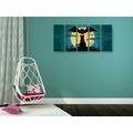 5-PIECE CANVAS PRINT FRIENDLY SPOOKS UNDER A FULL MOON - PICTURES CATS - PICTURES