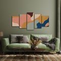 TABLEAU EN 5 PARTIES – FORMES ABSTRAITES COLORÉES - IMAGES FORMES ABSTRAITES - TABLEAUX