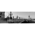 CANVAS PRINT BRIDGE OF ALEXANDER III. IN PARIS IN BLACK AND WHITE - BLACK AND WHITE PICTURES - PICTURES