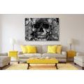 CANVAS PRINT SKULL IN BLACK AND WHITE - BLACK AND WHITE PICTURES - PICTURES