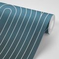 SAMOLEPIACA TAPETA MODRÝ VZOR DÚHY MID-CENTURY - SAMOLEPIACE TAPETY - TAPETY