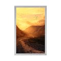 AFFICHE COUCHER DE SOLEIL SUR LA MONTAGNE - NATURE - AFFICHES